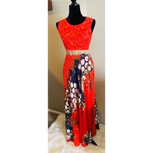 MAXI RED DRESS SLEEVELESS SIZE S